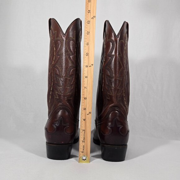 Vintage 1977 DAN POST Brown Leather Vegas Cut COWBOY Wingtip Boots Men Size 11D. - Picture 17 of 17